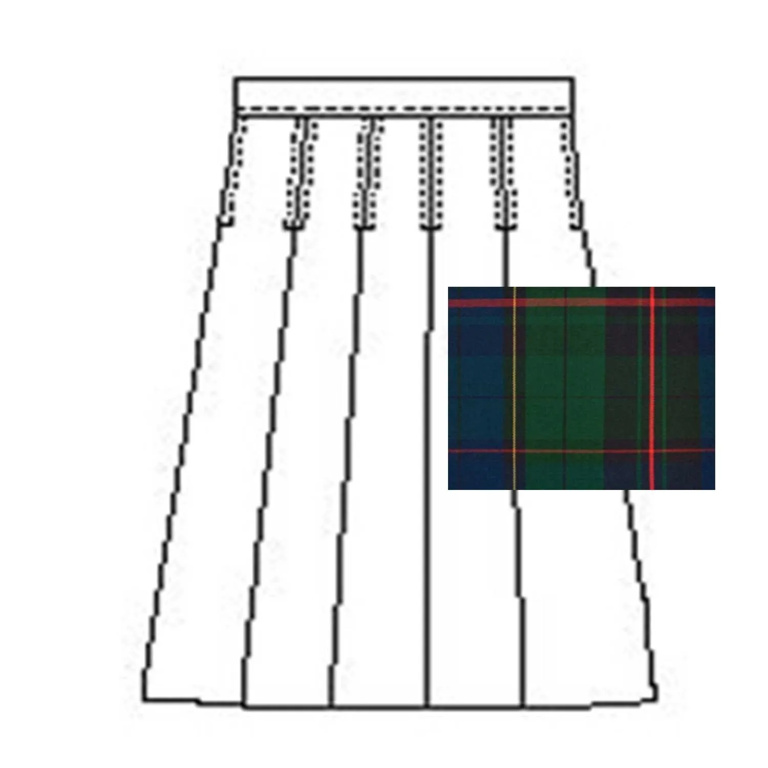 1943-IA Girl's Pleated Plaid Skirt - Half Size