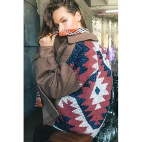 Back aztec graphic detail jacket