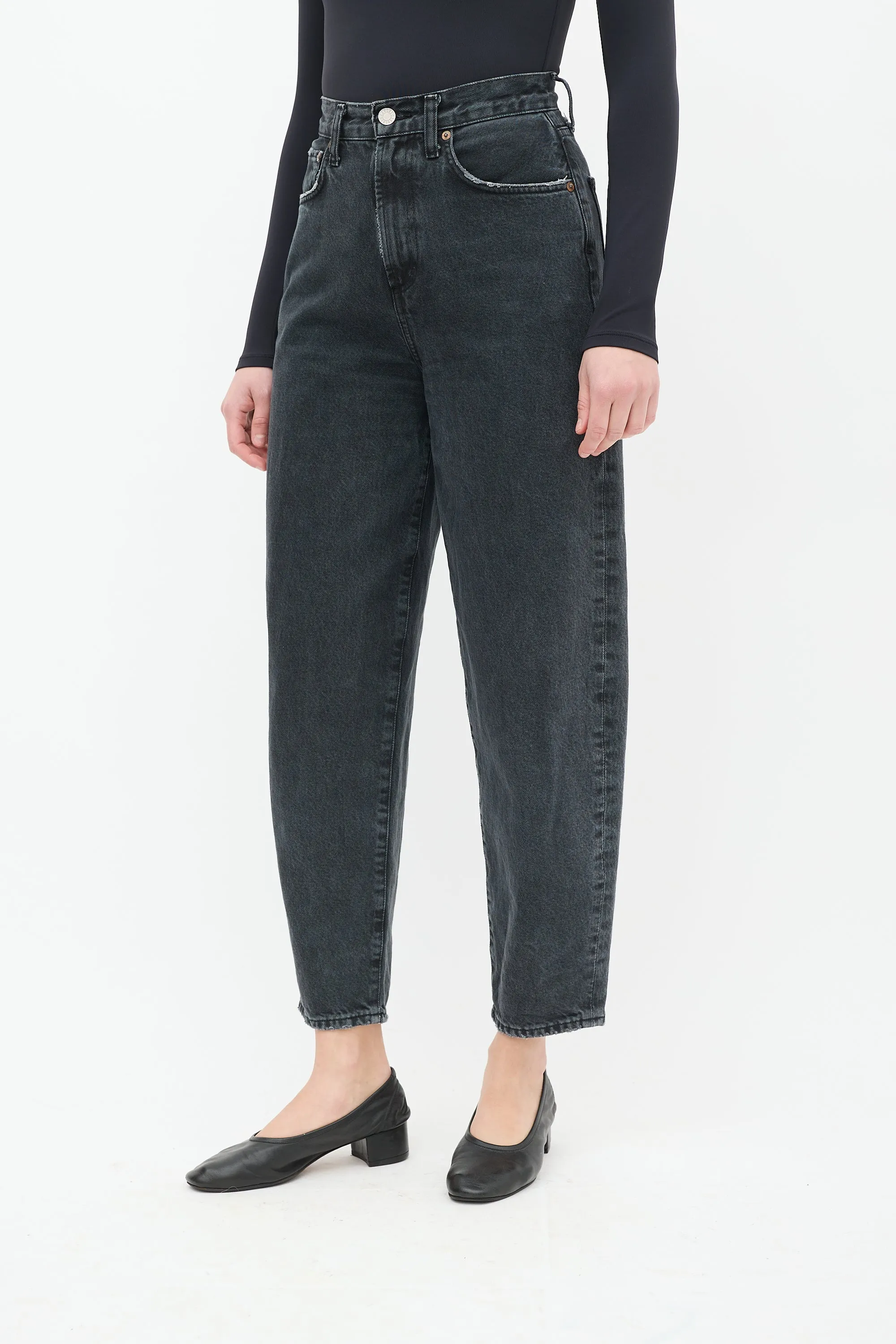 Black High Waist Balloon Jeans