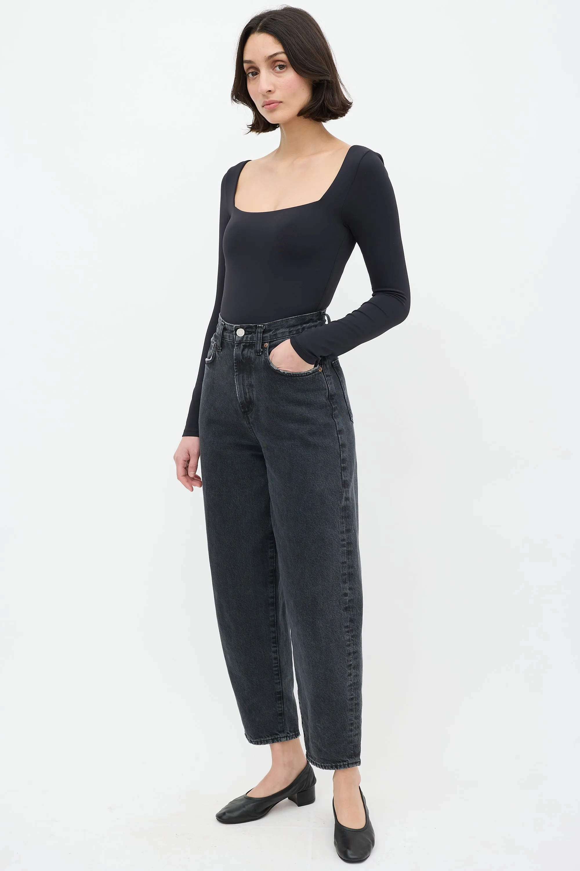Black High Waist Balloon Jeans