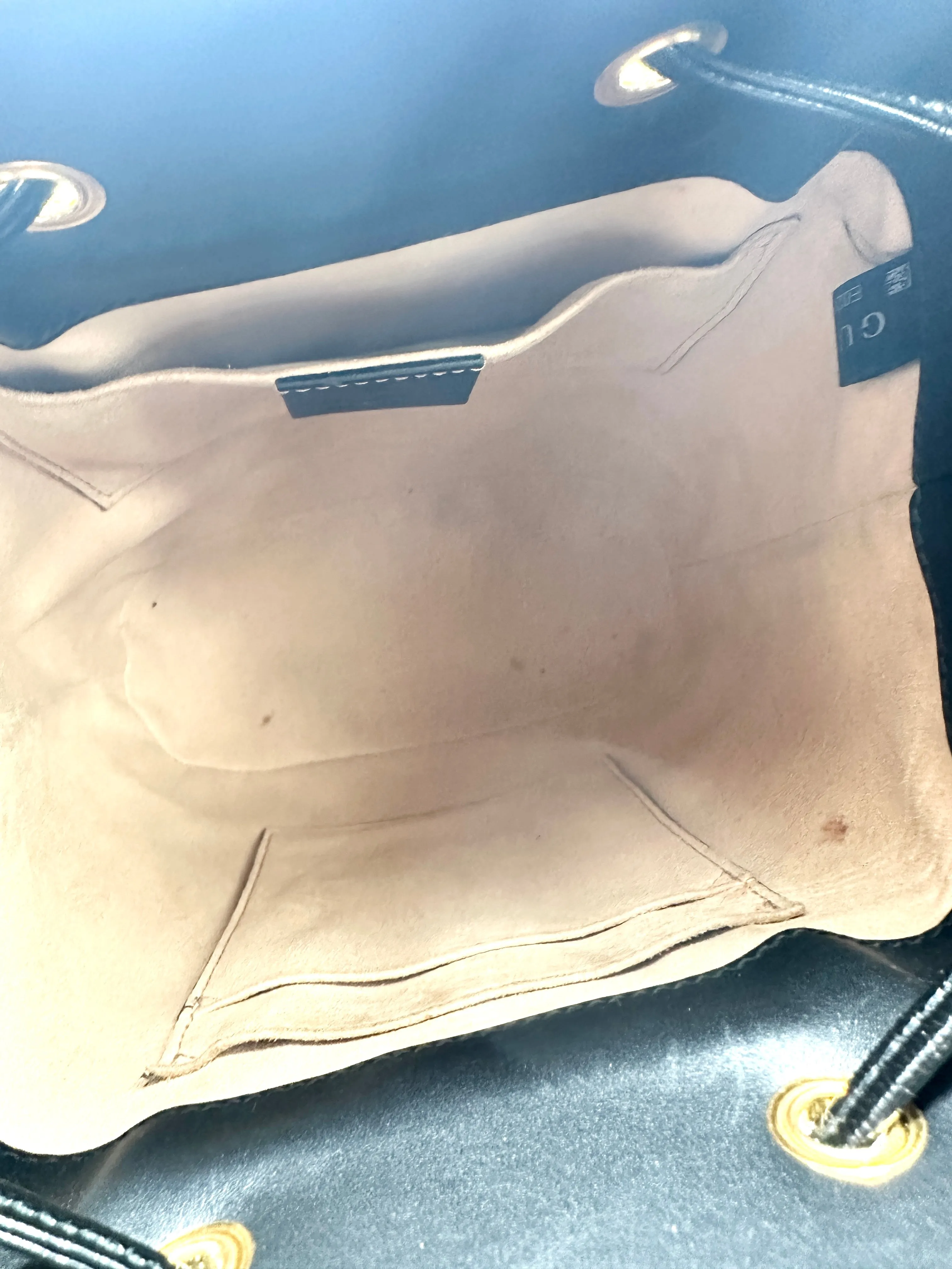 Black Suede Ophidia Large Top Handle Bucket Bag