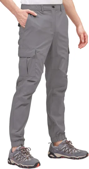 BLUE CHILL Mens Cargo Joggers – Slim Fit, Stretch Comfort, Water-Resistant, 7 Pockets, Lightweight for Hiking & Travel