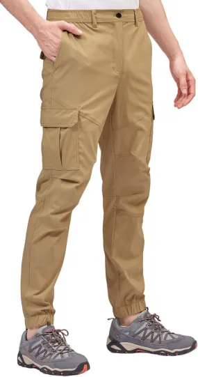 BLUE CHILL Mens Cargo Joggers – Slim Fit, Stretch Comfort, Water-Resistant, 7 Pockets, Lightweight for Hiking & Travel