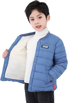 Boys' Winter Coat Kids Quilted Puffer Jacket Fleece Lined Down Coat Water-Resistant Lightweight Packable Down Jacket