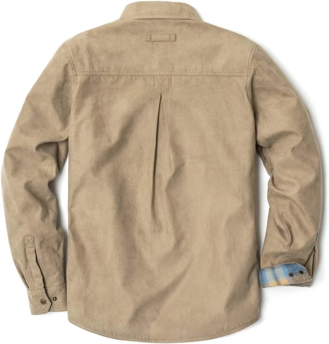 CQR Men's Flannel Lined Shirt Jackets, Long Sleeved Rugged Plaid Cotton Brushed Suede Shirt Jacket