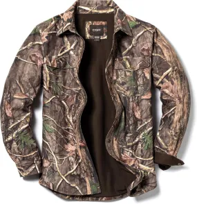 CQR Men's Flannel Lined Shirt Jackets, Long Sleeved Rugged Plaid Cotton Brushed Suede Shirt Jacket
