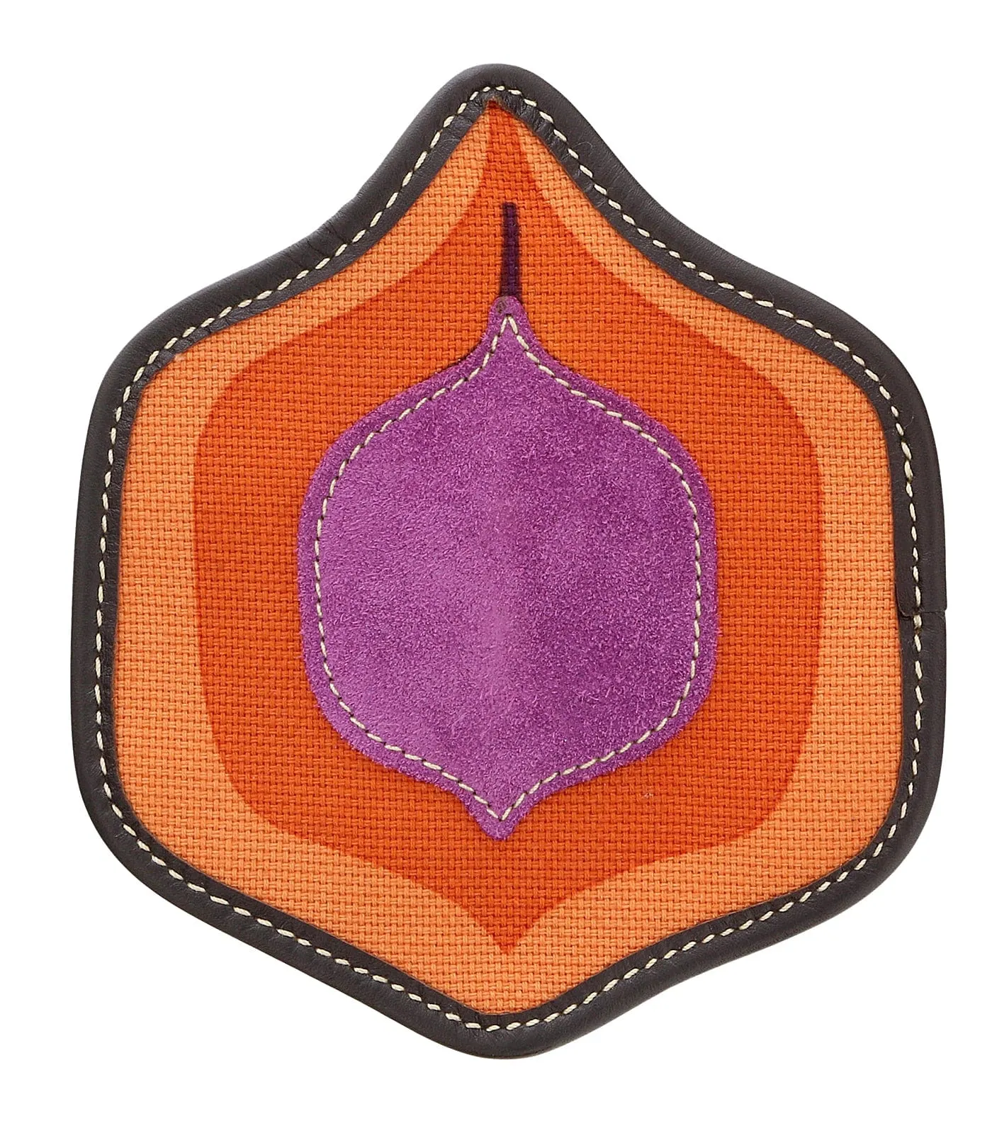 Damaged Excellent Condition Miu Miu Purple Suede Patch Tile Brooch Pin-One Size