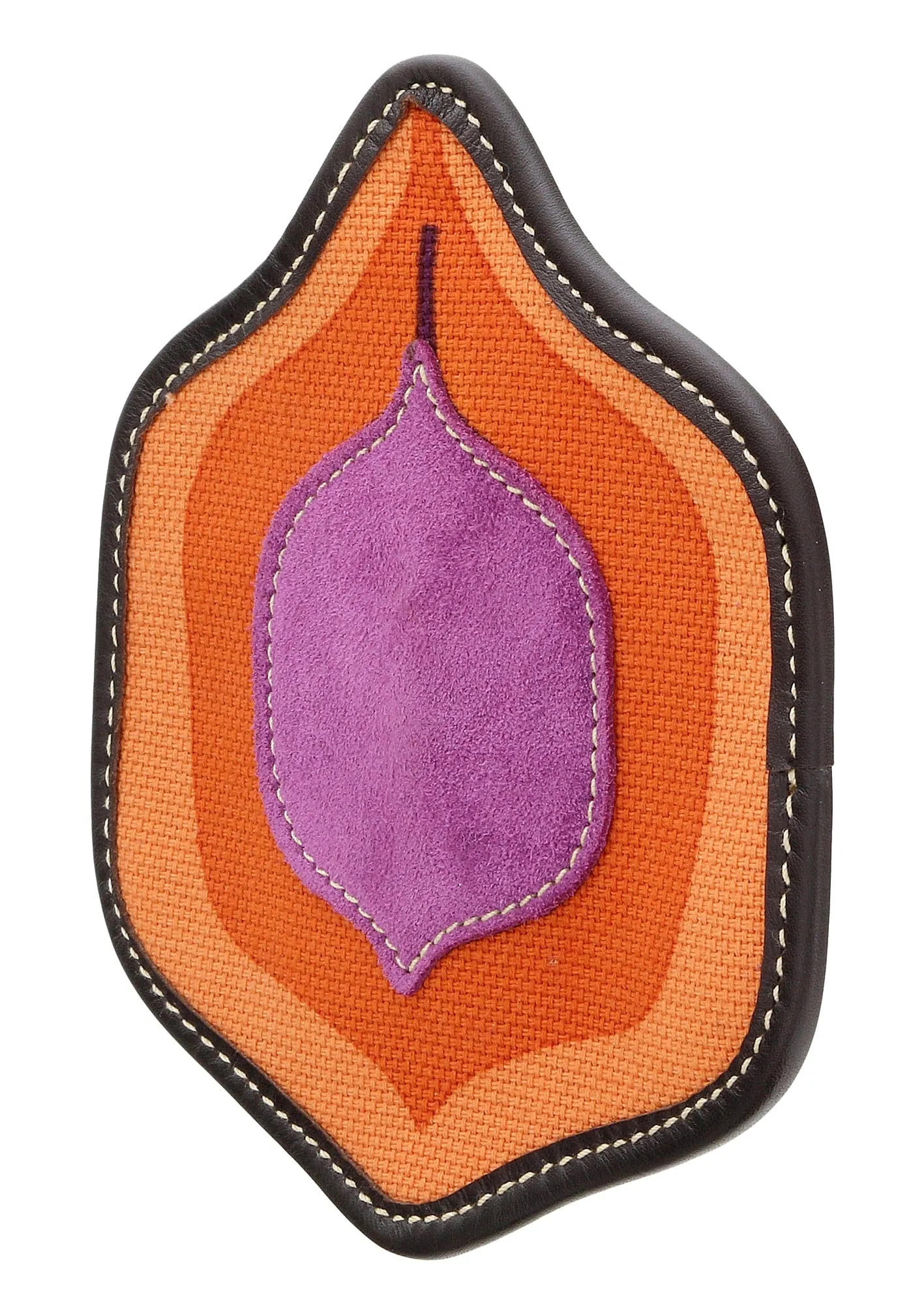 Damaged Excellent Condition Miu Miu Purple Suede Patch Tile Brooch Pin-One Size