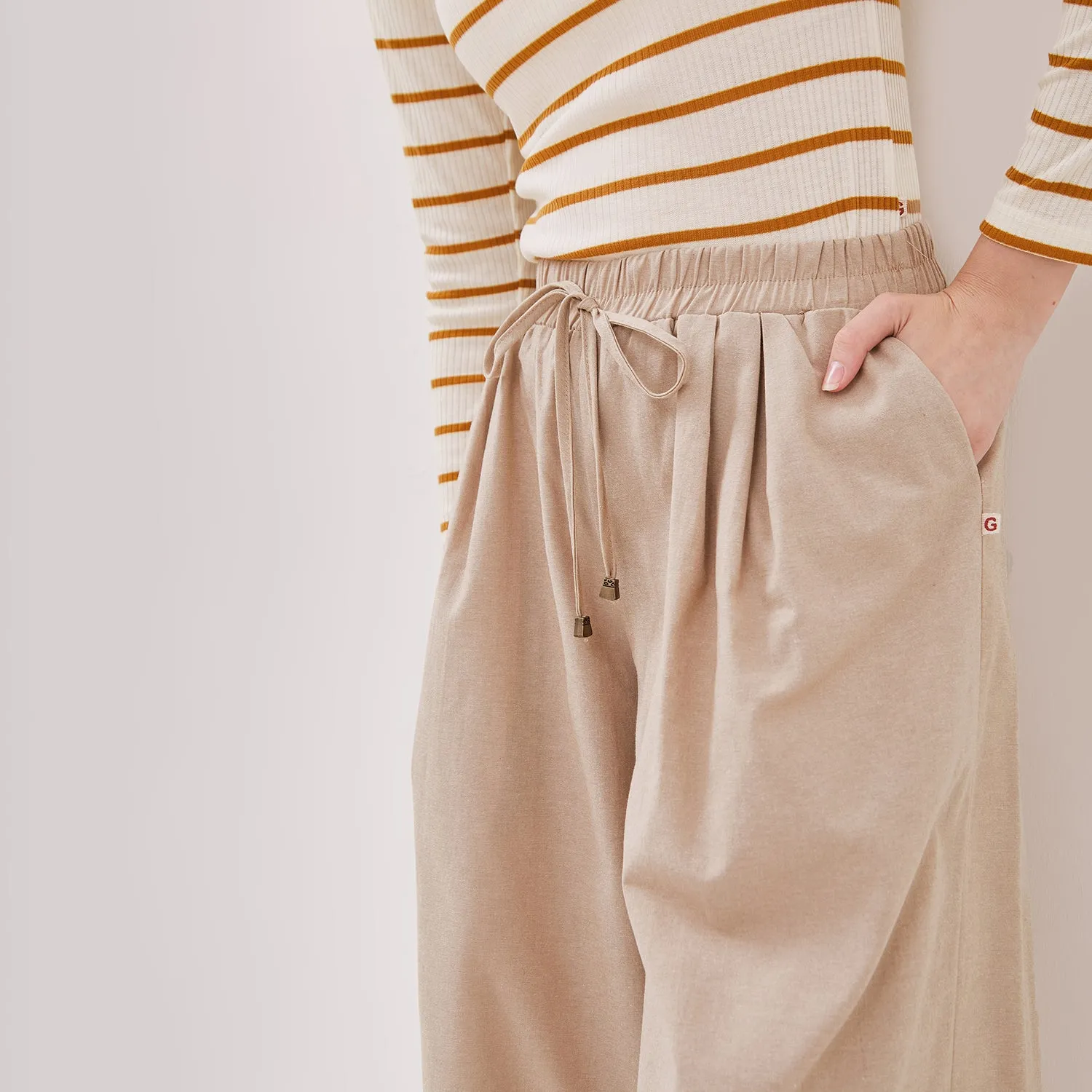 GRAPHIS Elastic Waist Midi Culottes Pants
