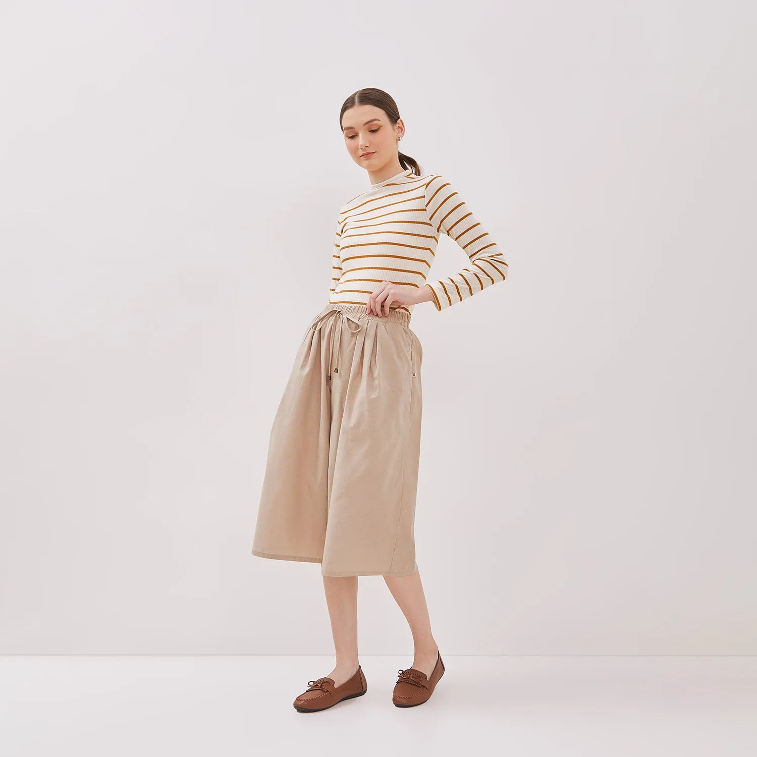 GRAPHIS Elastic Waist Midi Culottes Pants