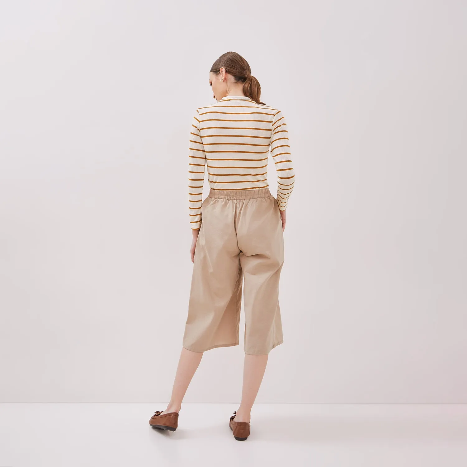 GRAPHIS Elastic Waist Midi Culottes Pants