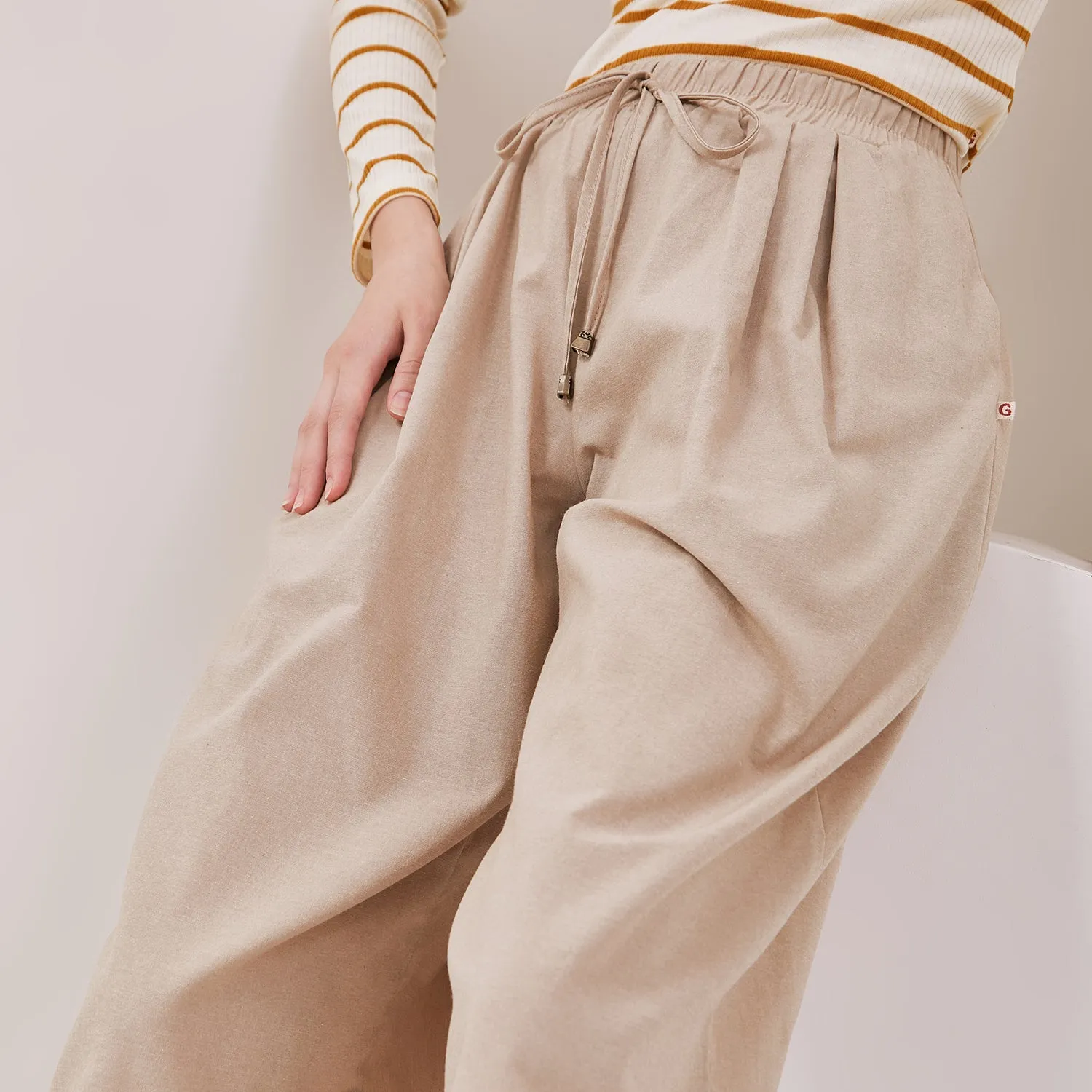 GRAPHIS Elastic Waist Midi Culottes Pants