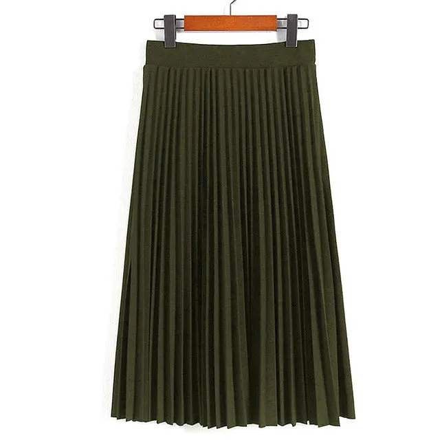 High Waist Ankle Length Skirt
