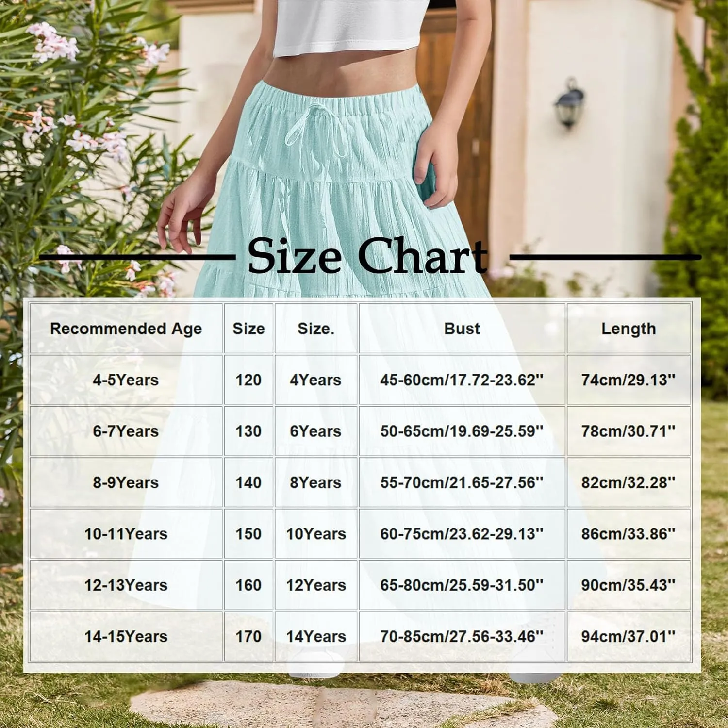 Maxi Skirts for Girls 2025 Summer Fashion Flowy Pleated Long Skirt Casual Boho High Waisted Drawstring A Line Skirts