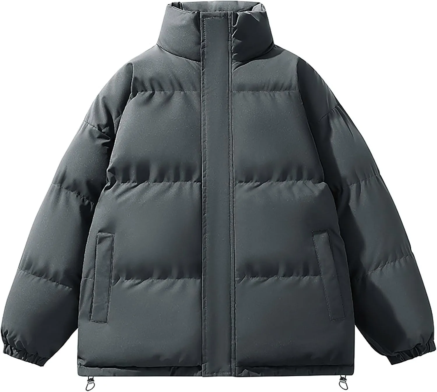 Men Women Down Coat Winter Oversized Puffer Jackets Stand Collar Unisex Puffy Jacket Plus Size Outerwear with Pockets