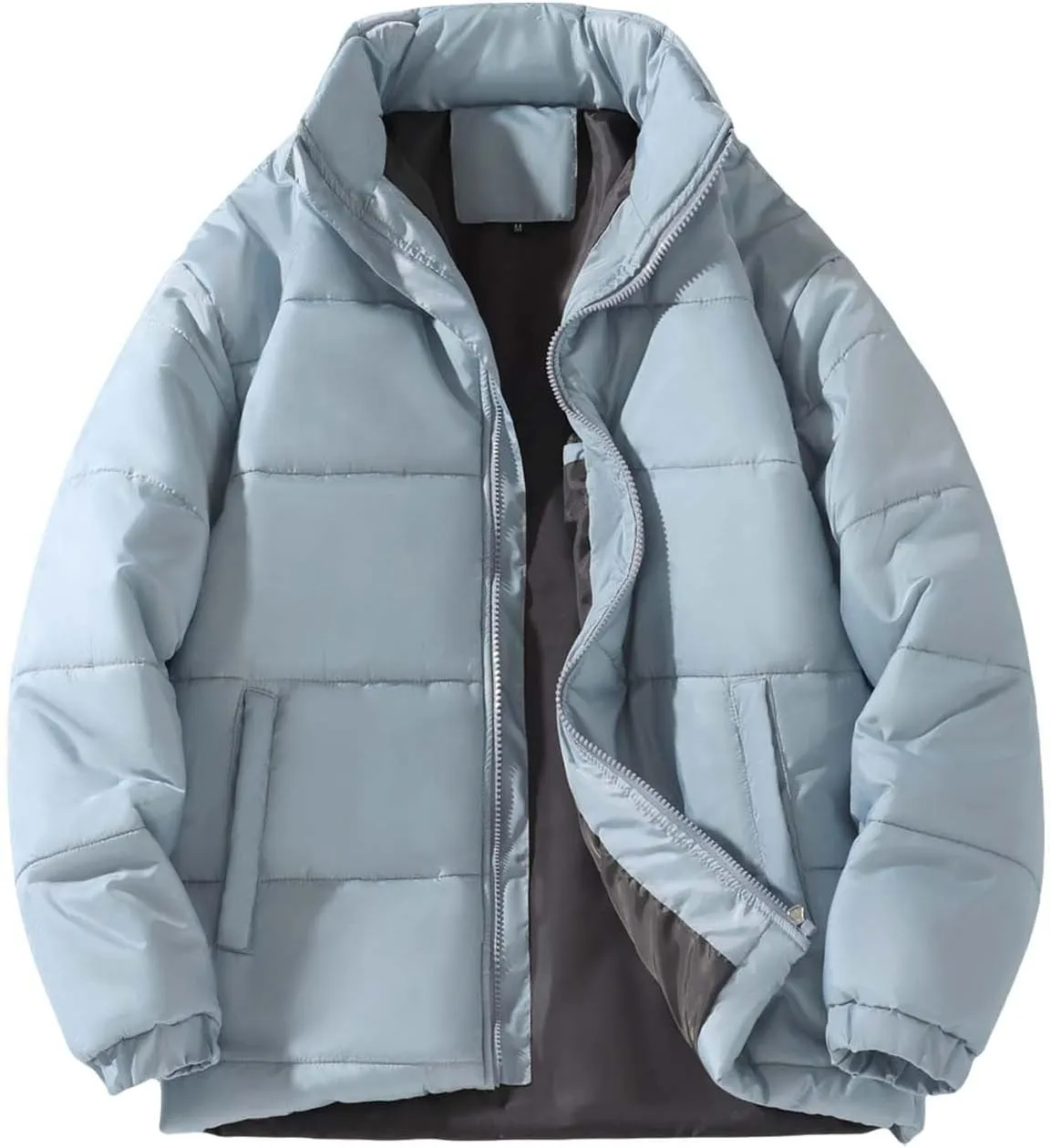 Men's Winter Puffer Jacket Thicken Cotton Down Coat Essentials Lightweight Jacket Travel Padded Jacket