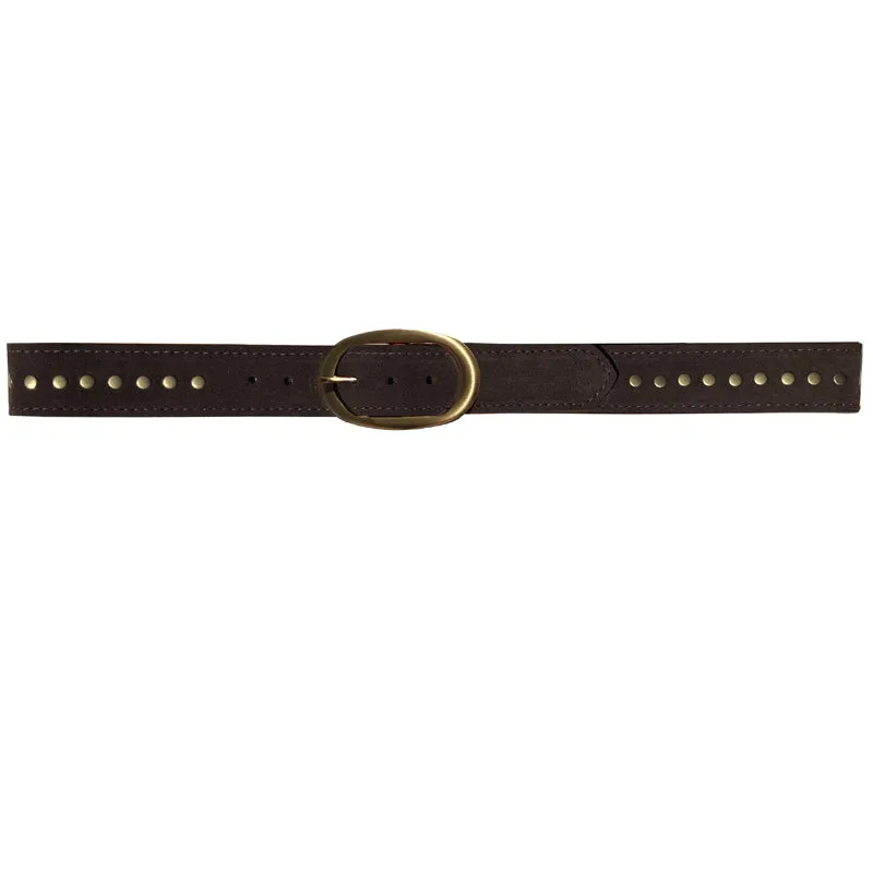 Oval Classic Studded - Chocolate Suede