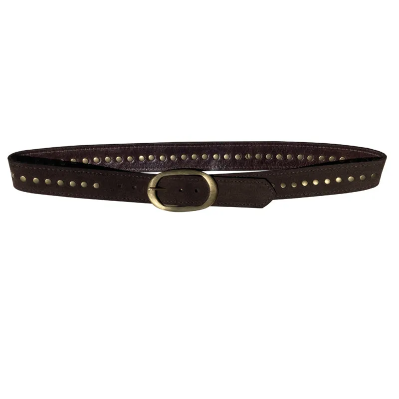 Oval Classic Studded - Chocolate Suede