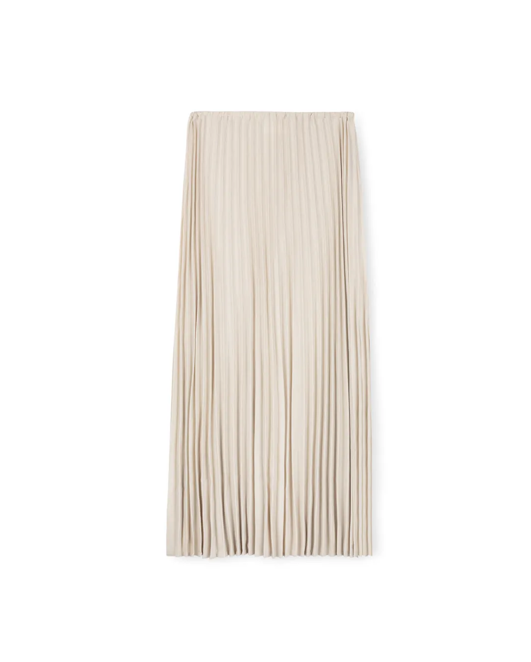 Pleated Elastic Waisted Maxi Skirt