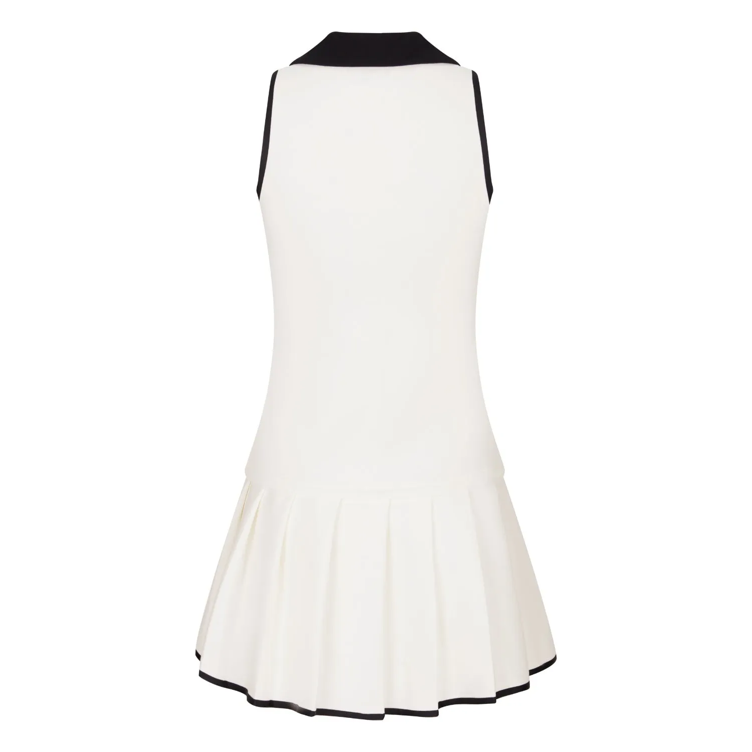 Pleated Short Dress in Black And White
