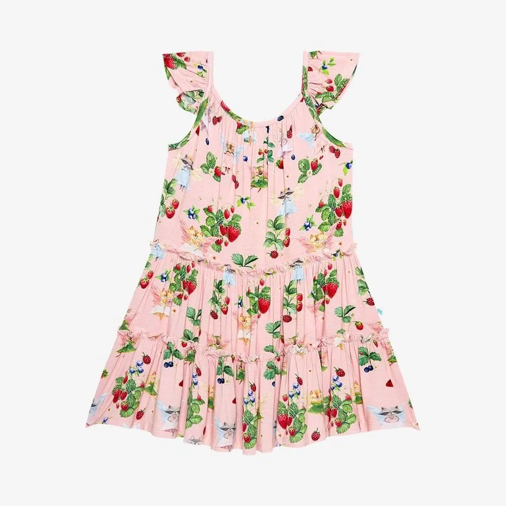 Posh Peanut Annabelle Flutter Sleeve Tiered Dress