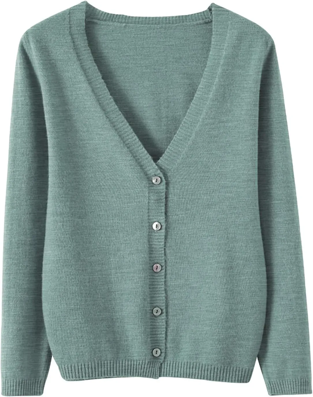 SHAOBGE Chunky Knitted Sweater Women's Spring and Autumn Leisure Loose Solid Long Sleeve V Chunky Oversized Sweaters for