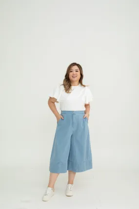 Soft Denim Culottes (Light Wash)