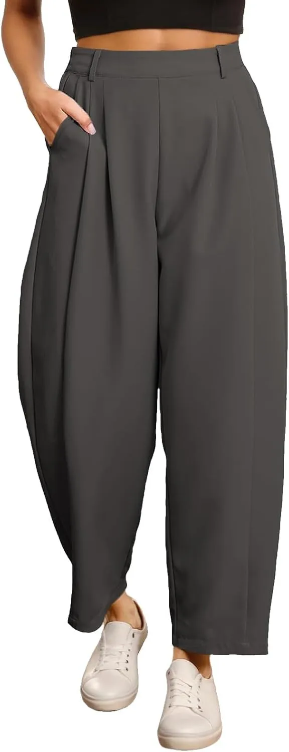 Women Dress Pants High Waist Straight Leg Casual Trousers Summer Baggy Stretch Business Work Pants with Pockets 2025