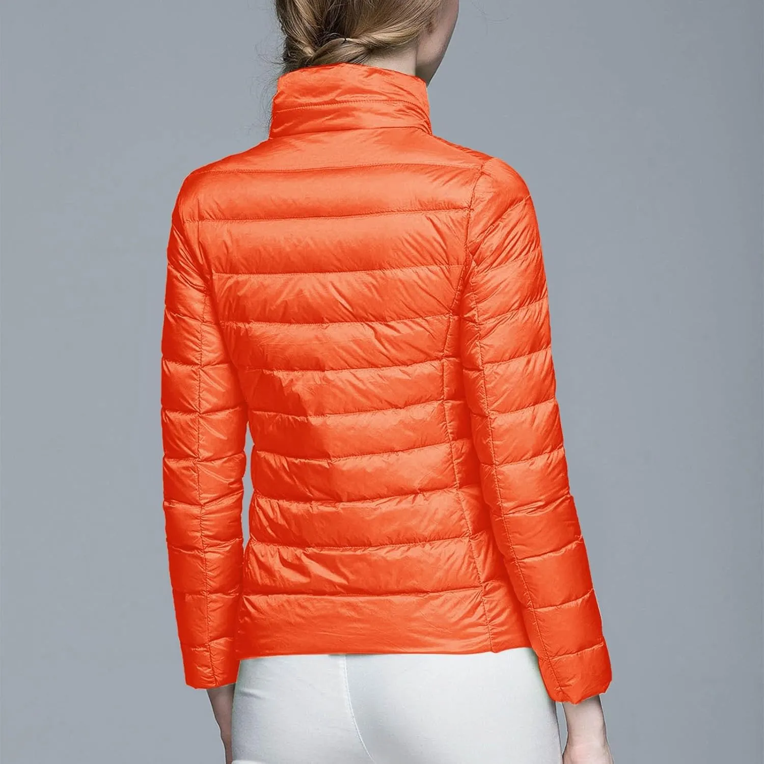 Women's Winter Down Long Jacket Thickened Puffer Warm Coat Warm Packable Down Jackets Slim Fit Hooded Jacket