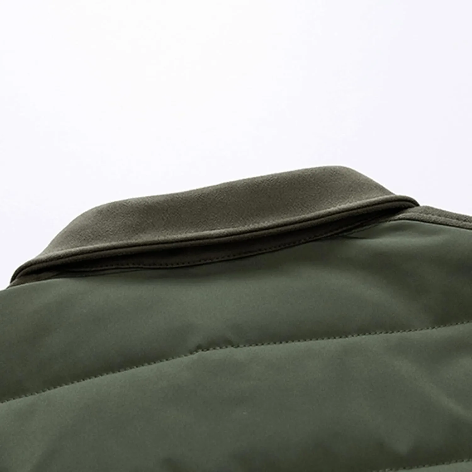 Zeiyignr Men's Padded Down Jackets Winter Button Down Fleece Outwear Casual Windproof Sherpa Lined Lightweight Puffer Coats